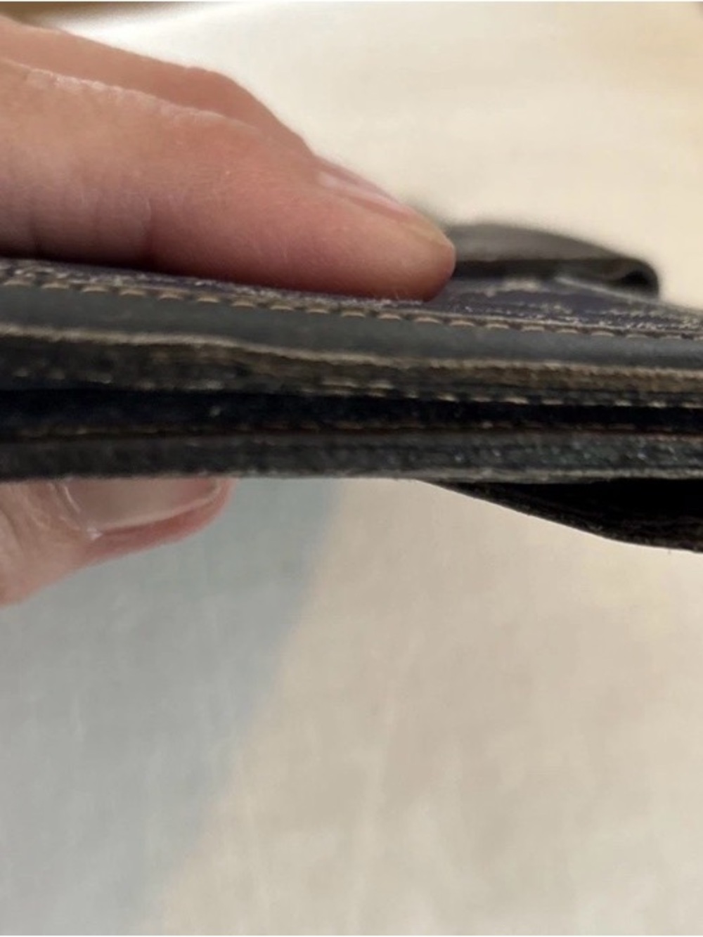 Celine Navy Blue Horse And Carriage Long Thin Wallet Canvas And Leather Vintage - Picture 12 of 15